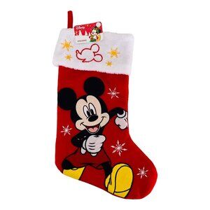 Disney Mickey Mouse Appliqué Holiday Christmas Stocking